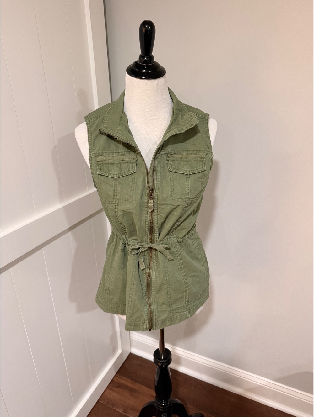Merona Women's Olive Green Utility Vest Jacket Size Small